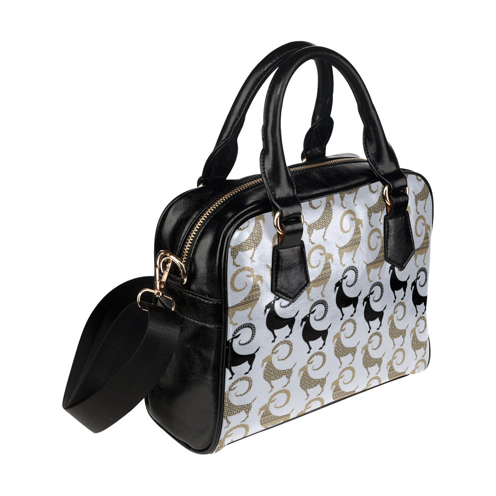 Goat Pattern Print Design 03 Shoulder Handbag