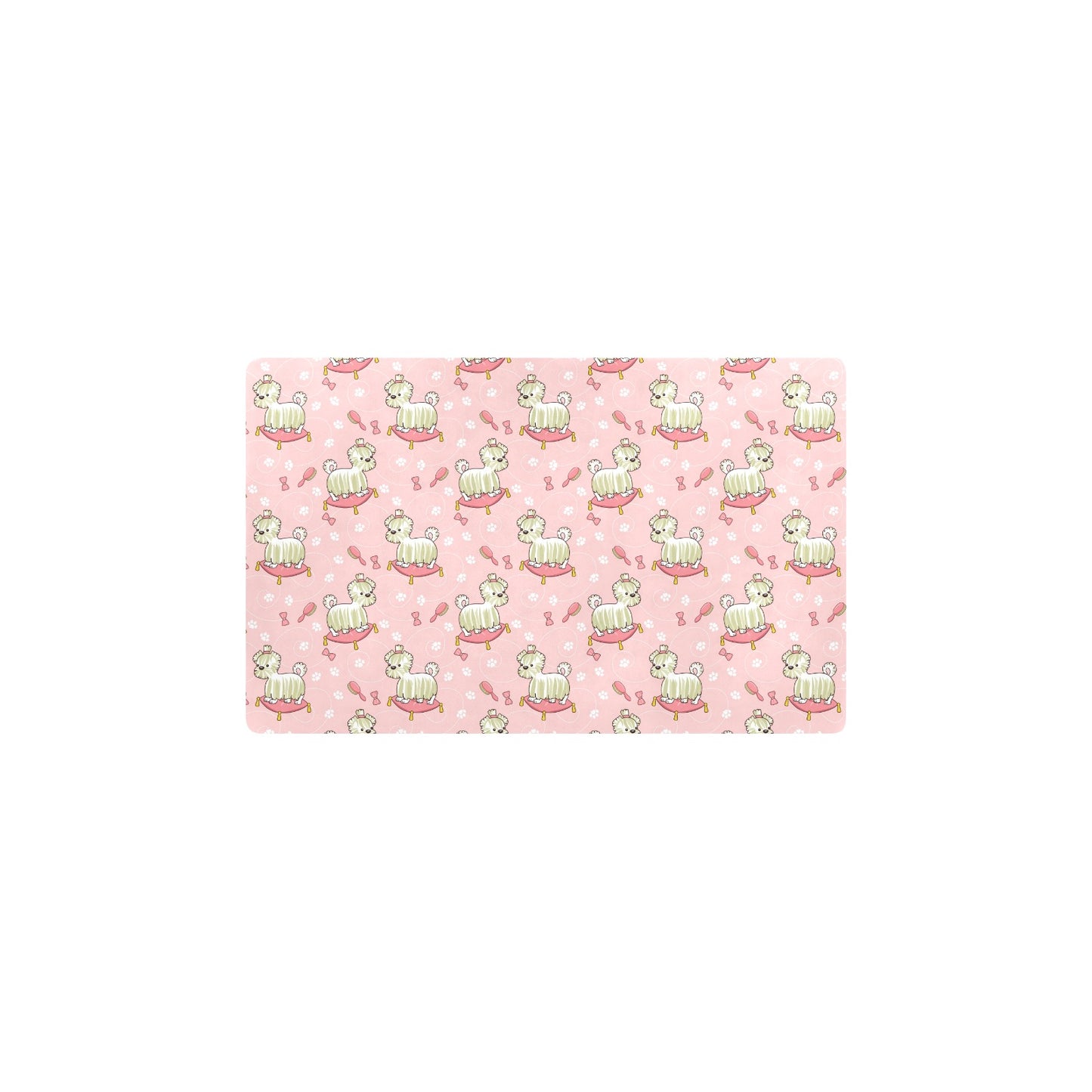 Bichons Frise Pattern Print Design 01 Kitchen Mat