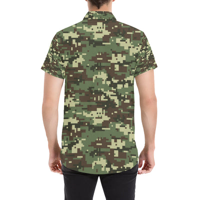 ACU Digital Army Camouflage Men's Short Sleeve Button Up Shirt