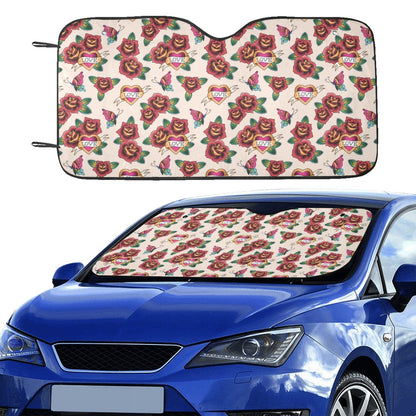 Tattoo Rose Print Design LKS302 Car front Windshield Sun Shade
