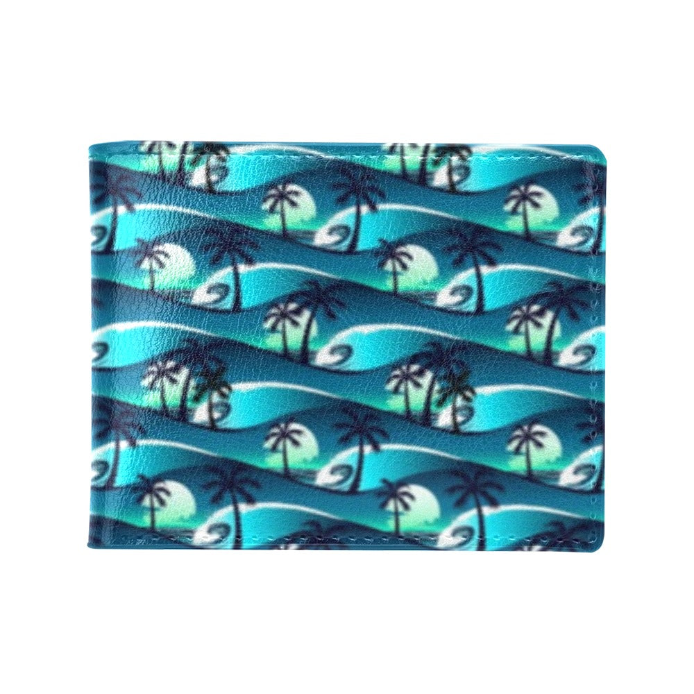 Beach Wave Design Print Men's ID Card Wallet