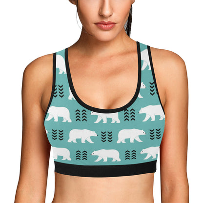 Polar Bear Pattern Print Design A05 Sports Bra