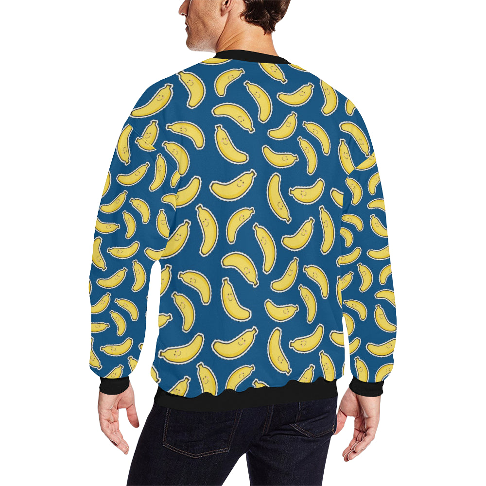 Banana Pattern Print Design BA03 Men Long Sleeve Sweatshirt