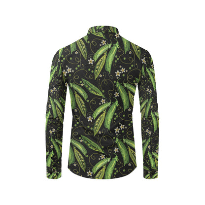 Peas Pattern Print Design A02 Men's Long Sleeve Shirt