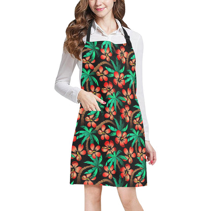 Hawaiian Themed Pattern Print Design H022 Apron with Pocket