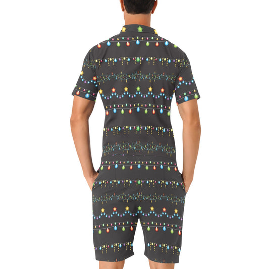 Christmas Light Pattern Print Design 01 Men's Romper