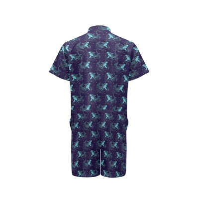 Shark Themed Print Men's Romper