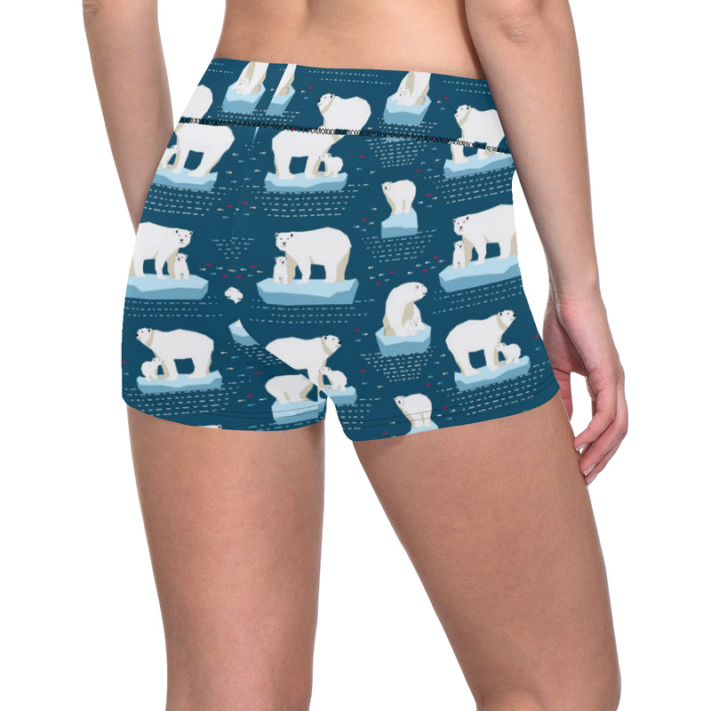 Polar Bear Pattern Print Design PB02 Yoga Shorts