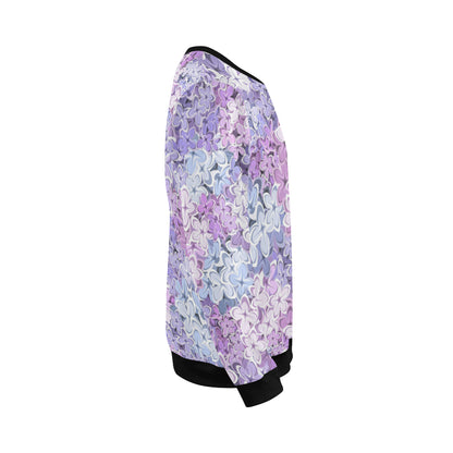 Lilac Pattern Print Design LI01 Men Long Sleeve Sweatshirt