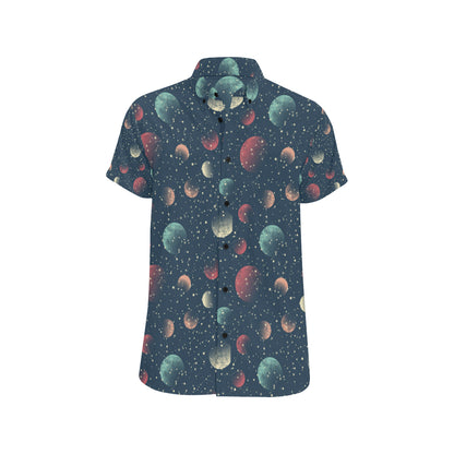 Cosmic Pattern Print Design 04 Men's Short Sleeve Button Up Shirt