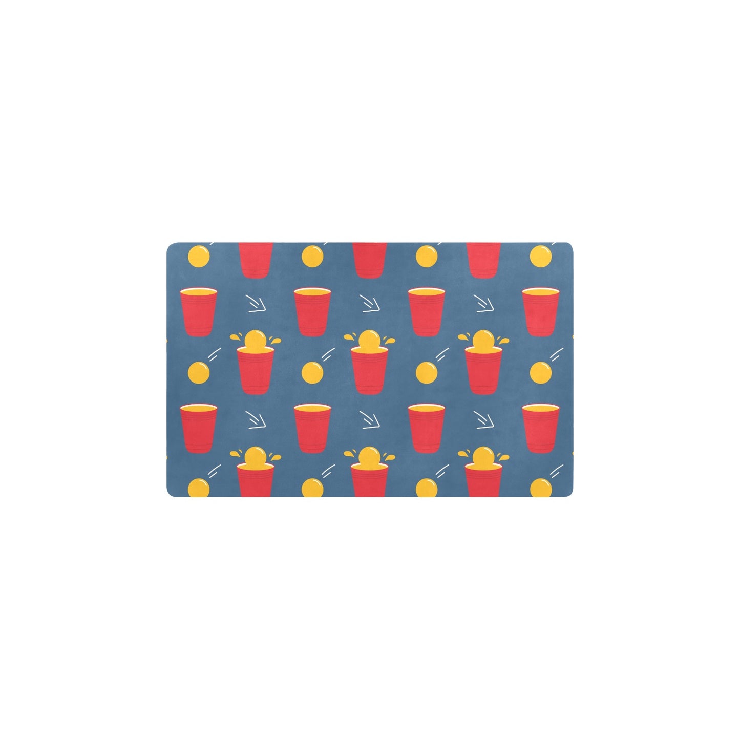 Beer Pong Pattern Print Design 02 Kitchen Mat