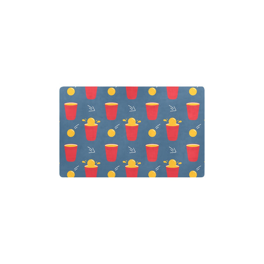 Beer Pong Pattern Print Design 02 Kitchen Mat