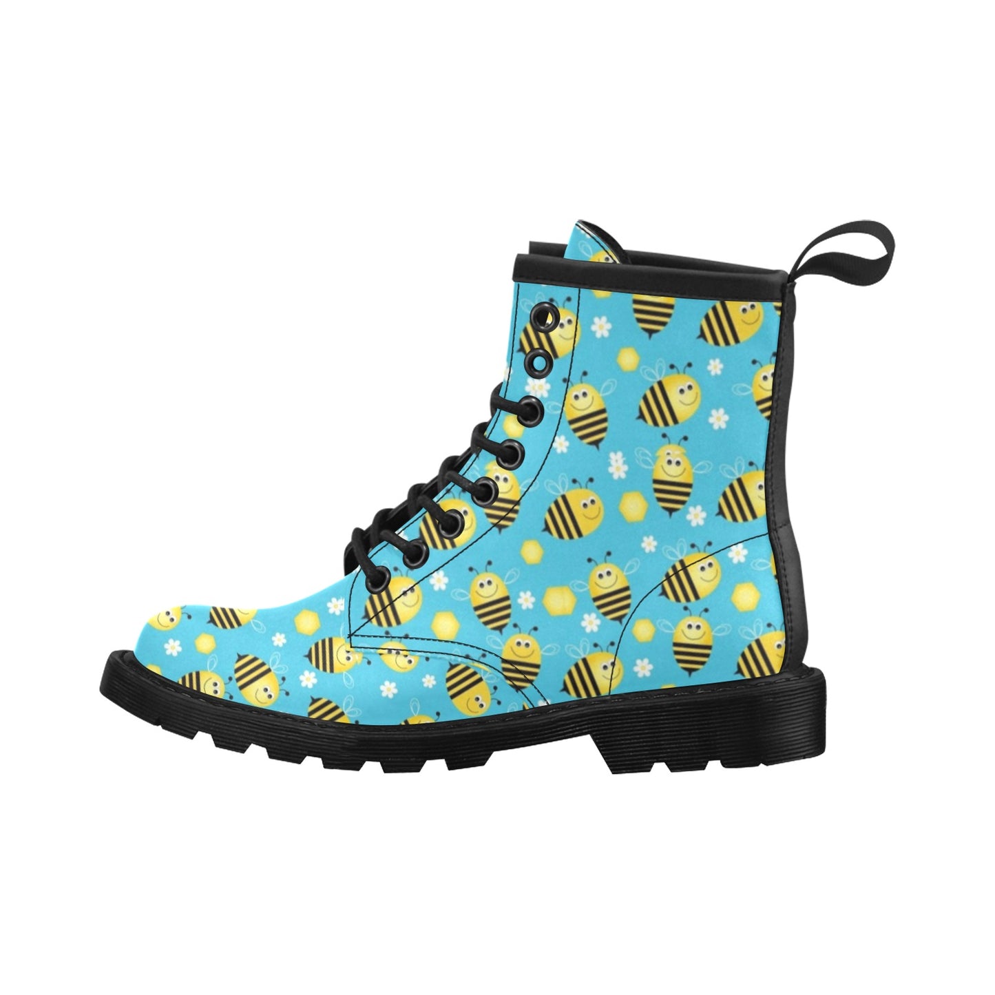 Bee Pattern Print Design BEE06 Women's Boots