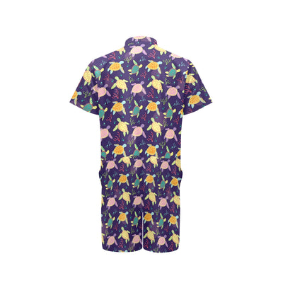 Sea Turtle Color Smile Men's Romper