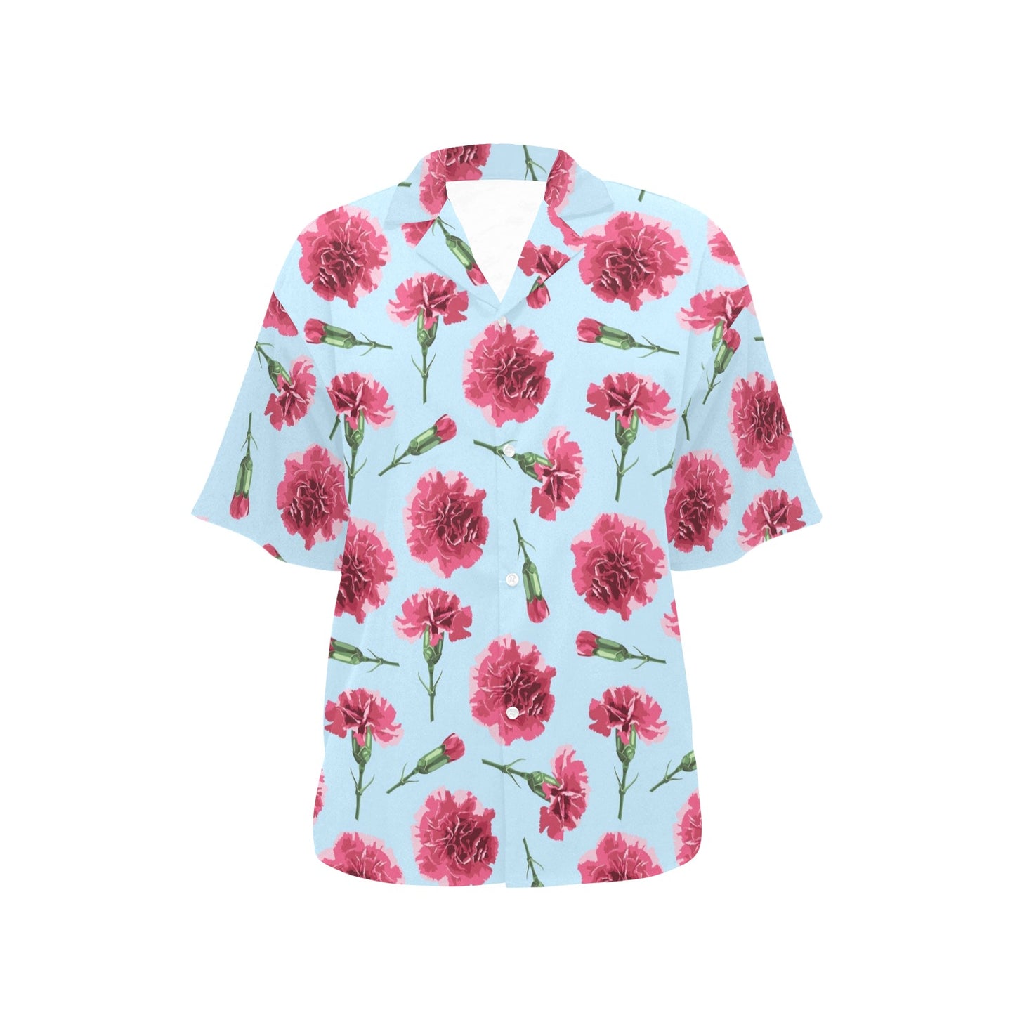 Carnations Pattern Print Design CN01 Women's Hawaiian Shirt