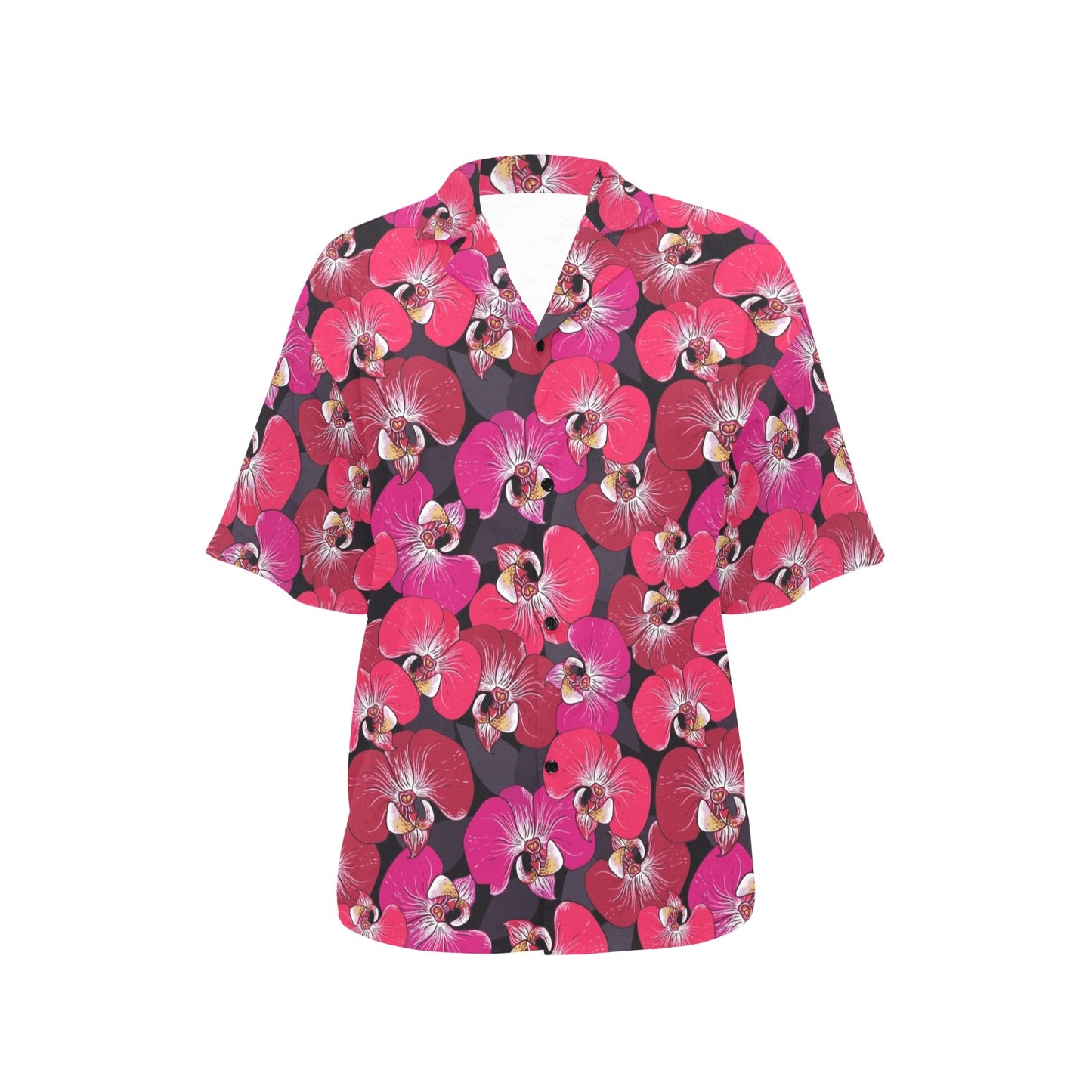 Orchid Red Pattern Print Design OR05 Women's Hawaiian Shirt
