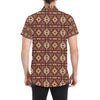 Navajo Native Color Print Pattern Men's Short Sleeve Button Up Shirt