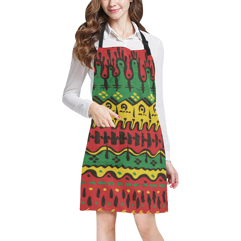 Rasta Pattern Print Design A01 Apron with Pocket