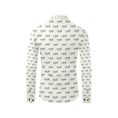 Trumpet Pattern Themed Print Men's Long Sleeve Shirt
