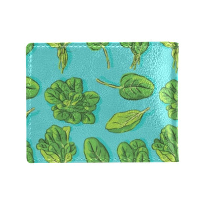 Spinach Print Design LKS301 Men's ID Card Wallet