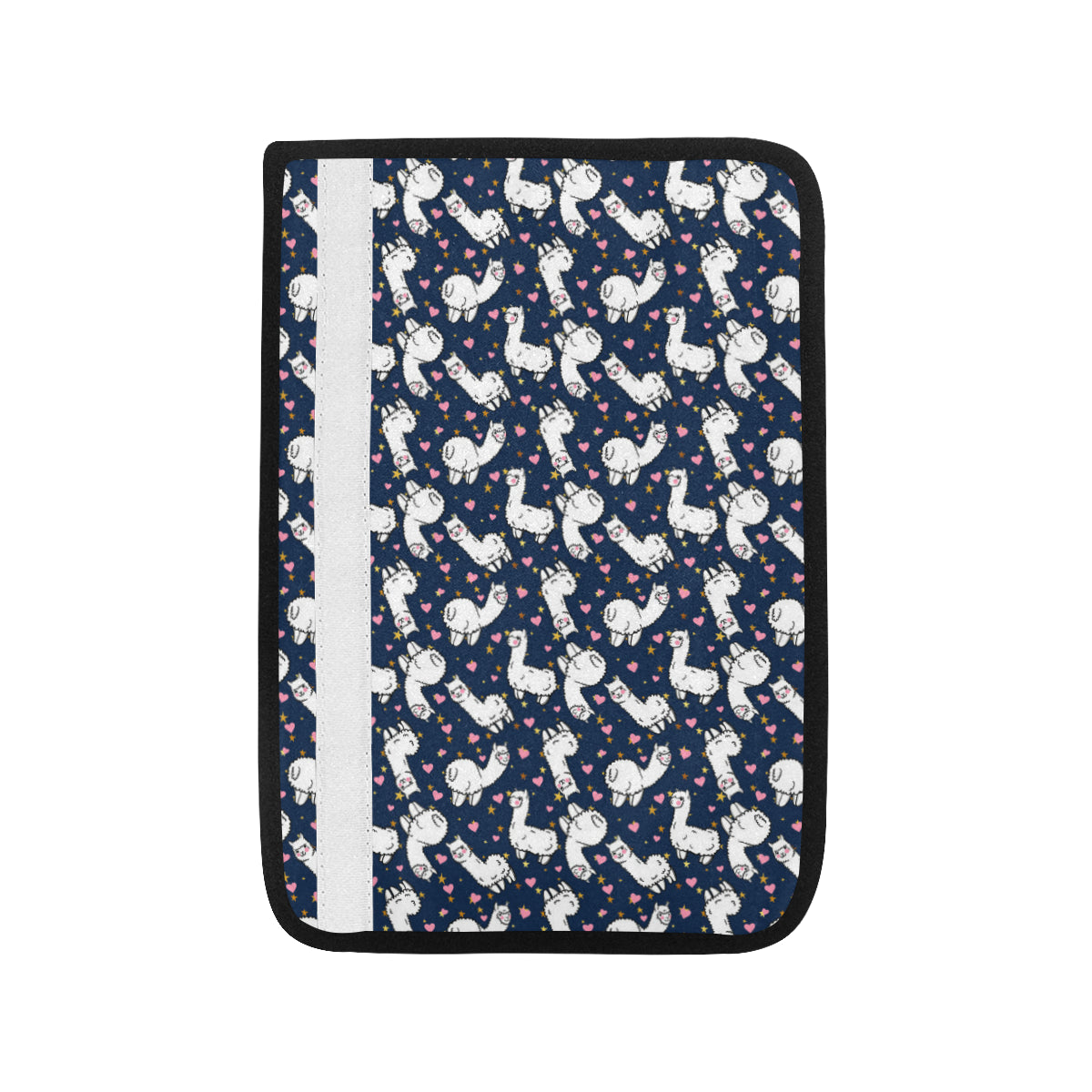 Alpaca Heart Star Design Themed Print Car Seat Belt Cover