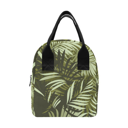 Palm Leaves Pattern Print Design PL05 Insulated Lunch Bag