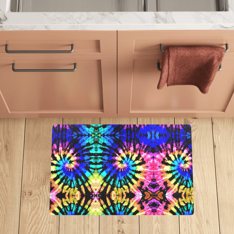 Tie Dye Rainbow Design Print Kitchen Mat