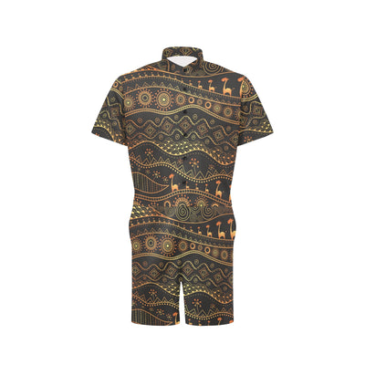 Gold African Design Men's Romper