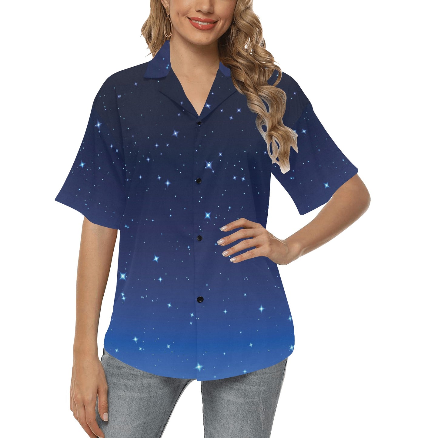Night sky Pattern Print Design A01 Women's Hawaiian Shirt