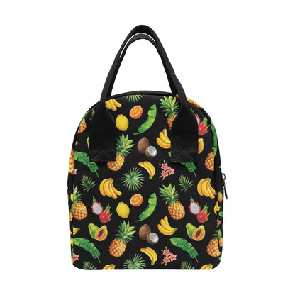 Tropical Fruits Pattern Print Design TF03 Insulated Lunch Bag