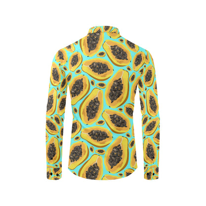 Papaya Pattern Print Design PP03 Men's Long Sleeve Shirt