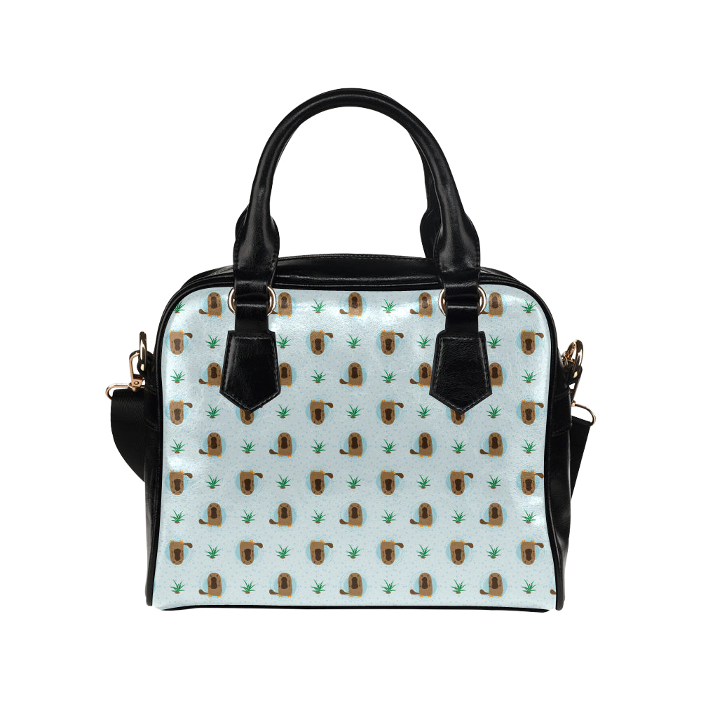 Platypus Pattern Print Design A04 Shoulder Handbag