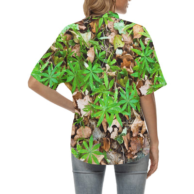 Camouflage Realistic Tree Fresh Print Women's Hawaiian Shirt