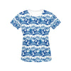 Wave Print Design LKS303 Women's  T-shirt