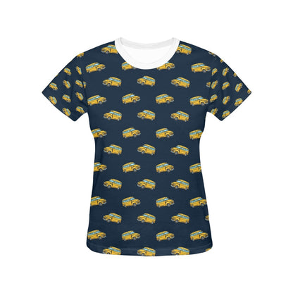 School Bus Print Design LKS304 Women's  T-shirt