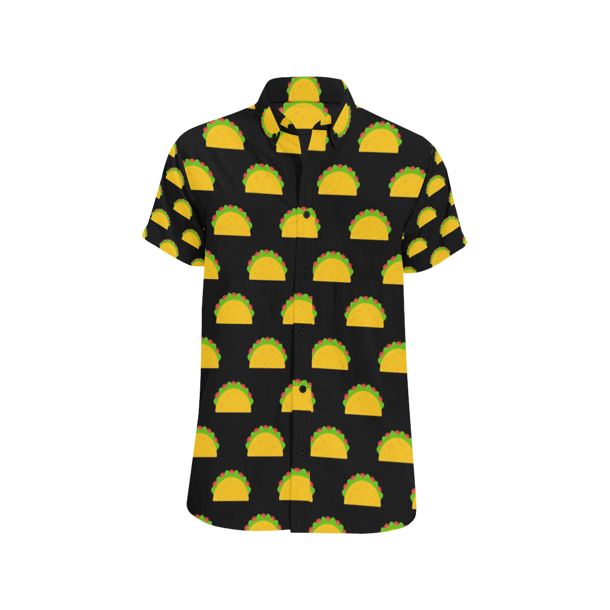 Taco Pattern Print Design TC06 Men's Short Sleeve Button Up Shirt