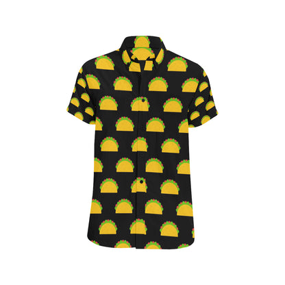 Taco Pattern Print Design TC06 Men's Short Sleeve Button Up Shirt