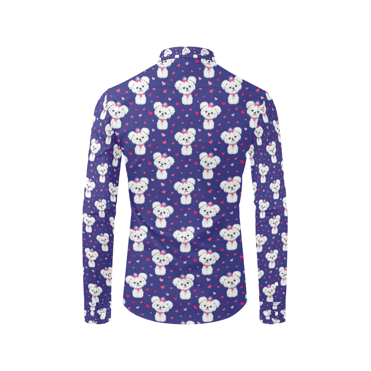 Maltese Pattern Print Design 02 Men's Long Sleeve Shirt