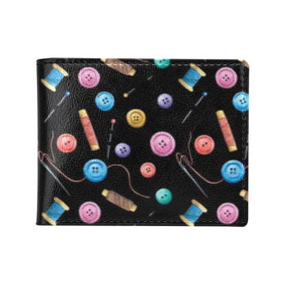 Sewing Print Design LKS309 Men's ID Card Wallet