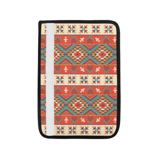 Aztec Red Print Pattern Car Seat Belt Cover