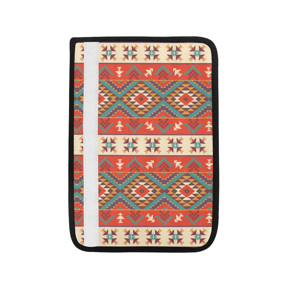 Aztec Red Print Pattern Car Seat Belt Cover