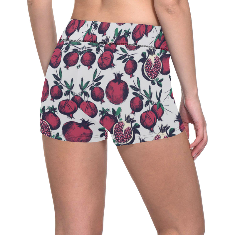 Pomegranate Pattern Print Design PG01 Yoga Shorts