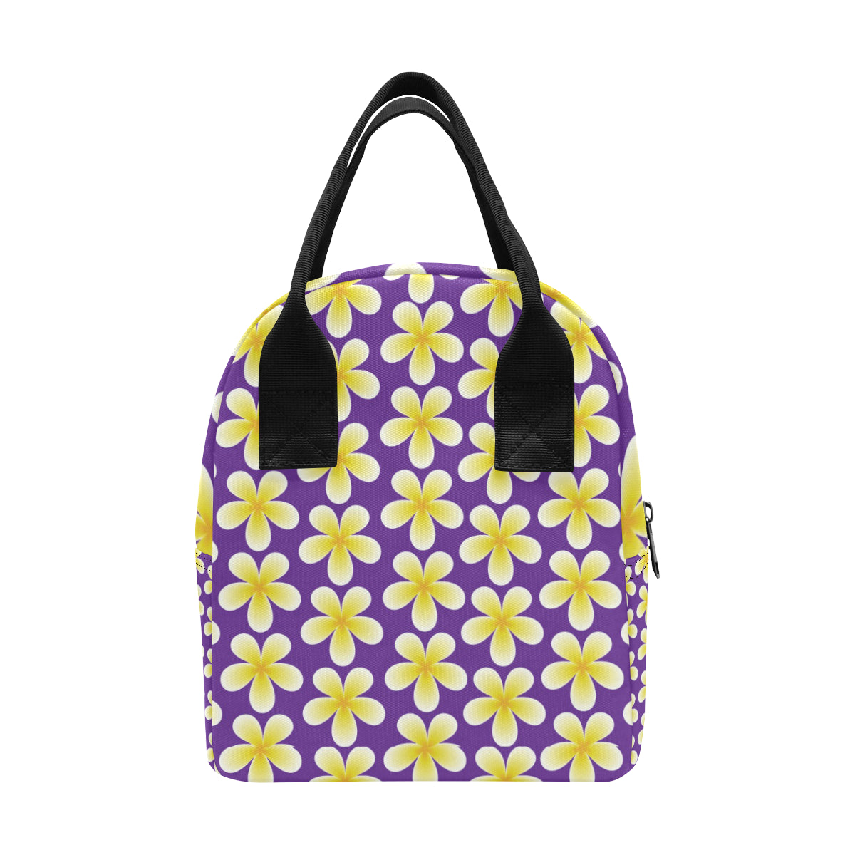 Yellow Plumeria Pattern Print Design PM05 Insulated Lunch Bag