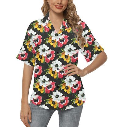 Anemone Pattern Print Design AM07 Women's Hawaiian Shirt