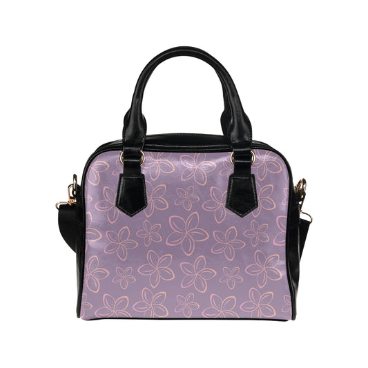 Plumeria Pattern Print Design A01 Shoulder Handbag