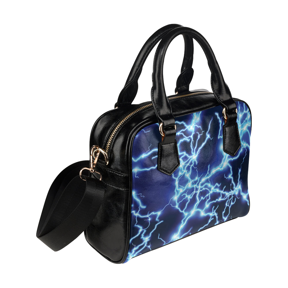 Lightning Thunder Pattern Print Design 04 Shoulder Handbag