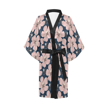 Plumeria Pattern Print Design PM018 Women Kimono Robe