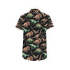 Dinosaur Print Pattern Men's Short Sleeve Button Up Shirt