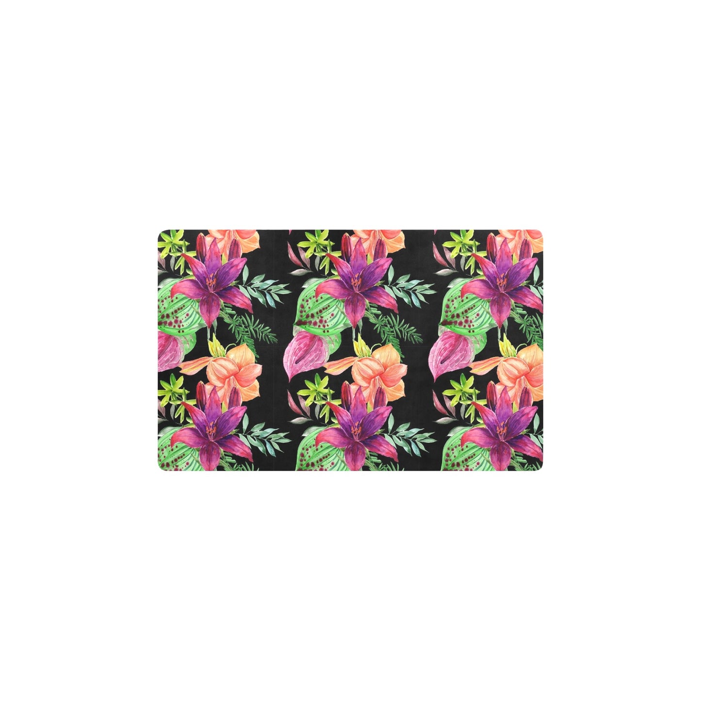 Amaryllis Pattern Print Design AL09 Kitchen Mat