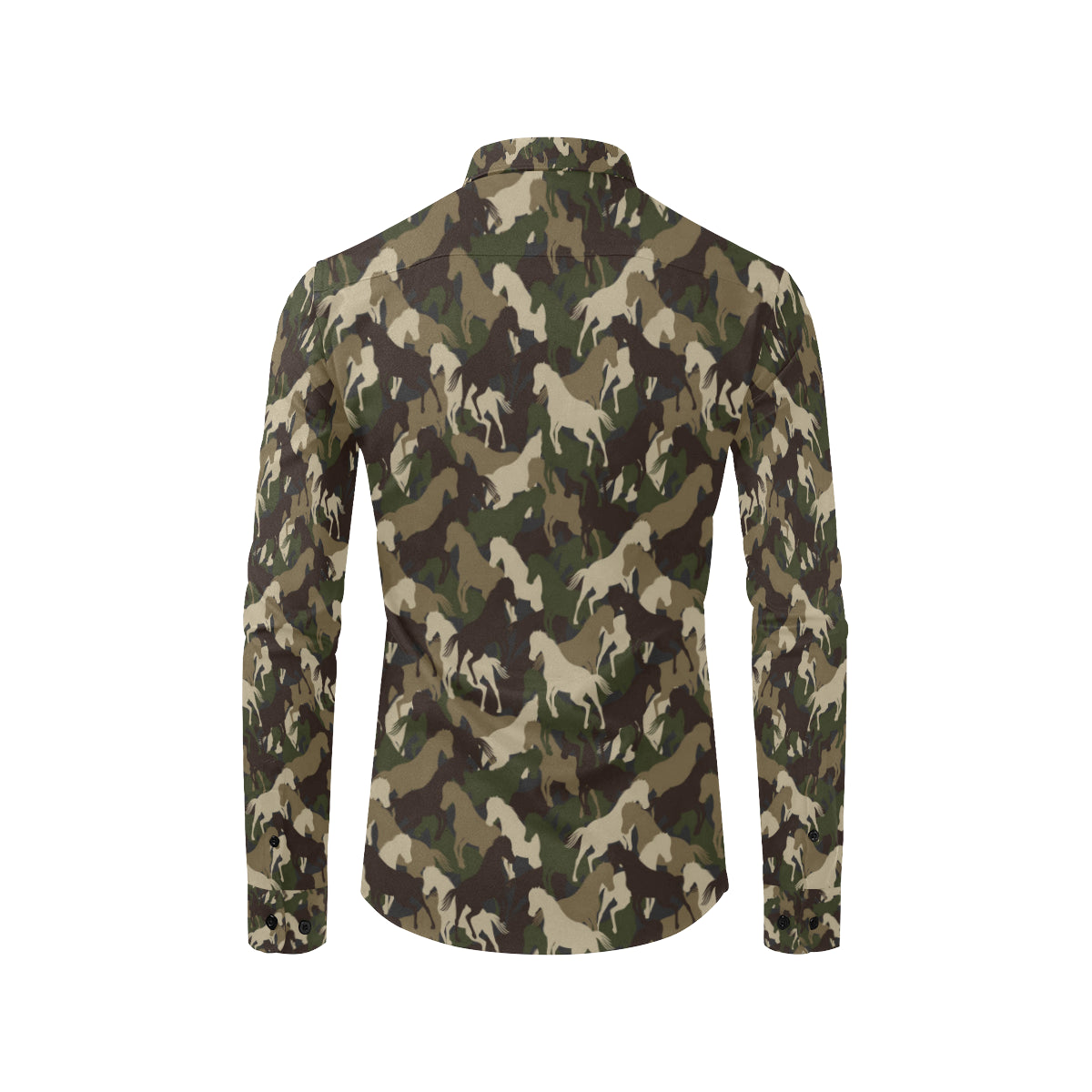 Horse Camo Themed Design Print Men's Long Sleeve Shirt